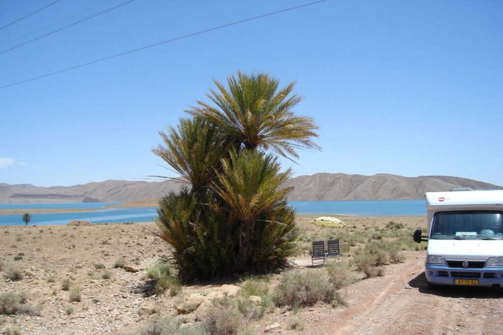 Met de camper naar Marokko_Mooi lunchplekje onderweg