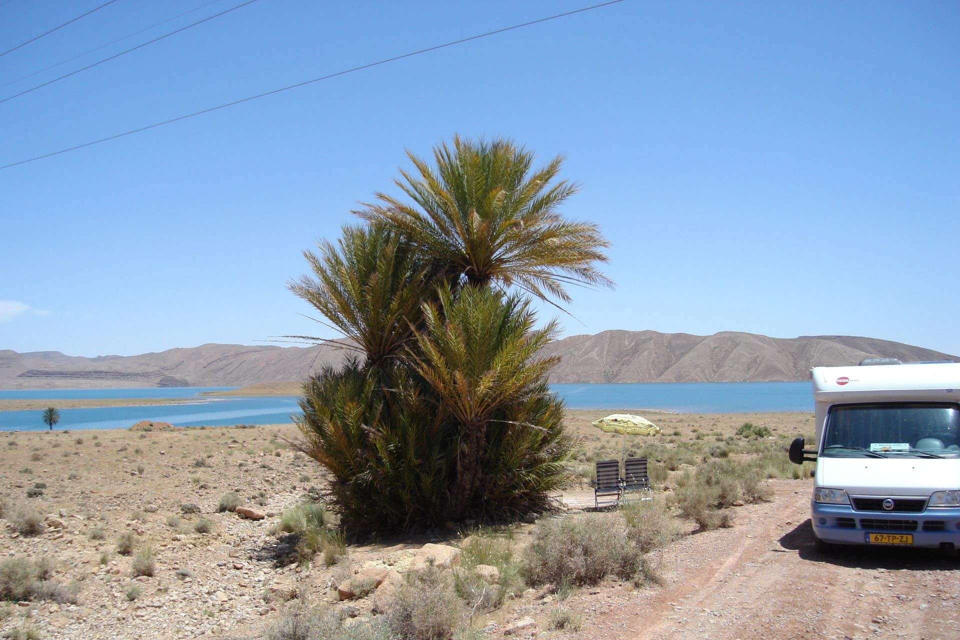 Met de camper naar Marokko_Mooi lunchplekje onderweg