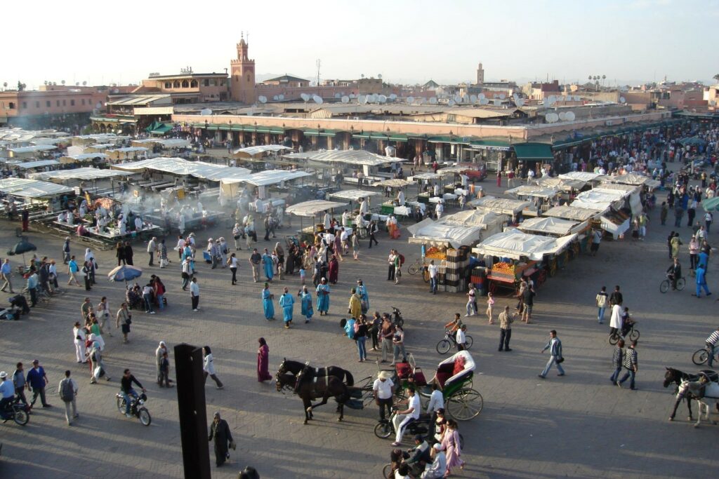 Met de camper naar Marokko - Jemaa-el-Fna plein, Marrakesh