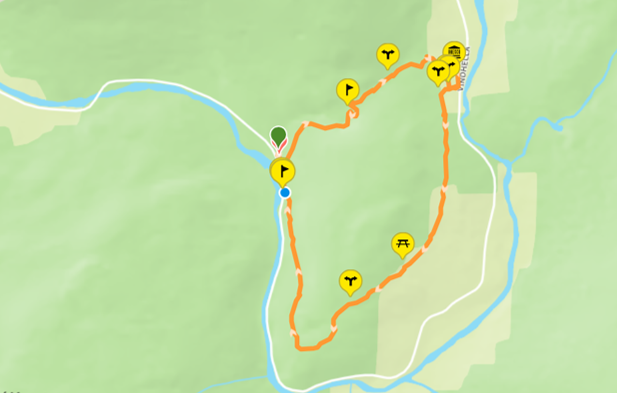 Routekaart van rondwandeling Borgund